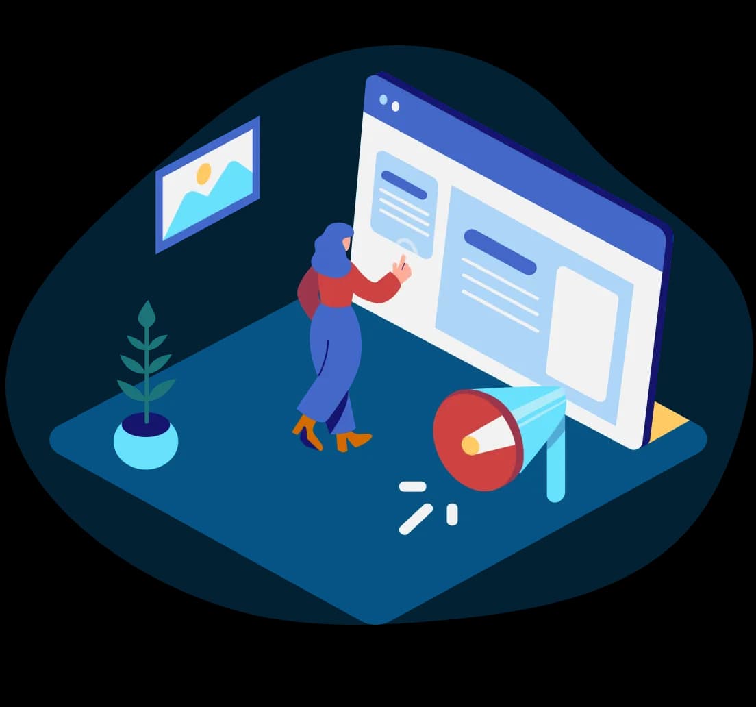 Drawing of social channels and speaker